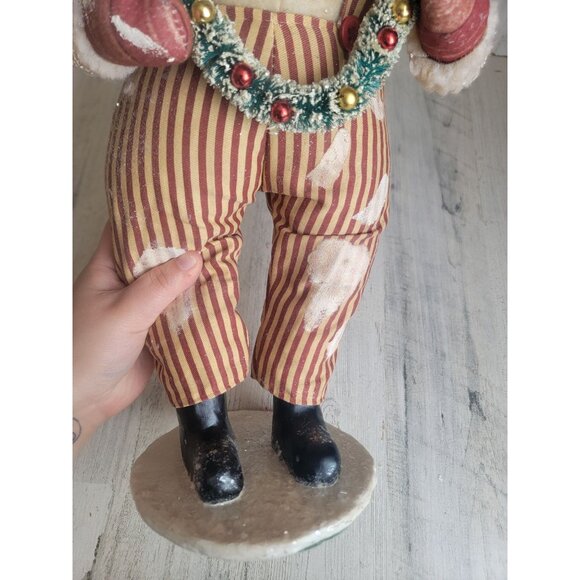 Bethany Lowe plush snowman wreath stripped pants xmas figure - Picture 4 of 9